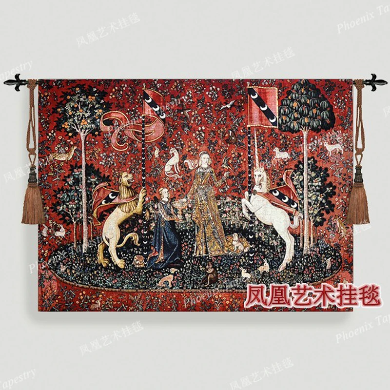 

Medieval 100% cotton tapestry wall hanging decoration home textile 104cmX140cm series -Sense of taste jacquard fabric H112