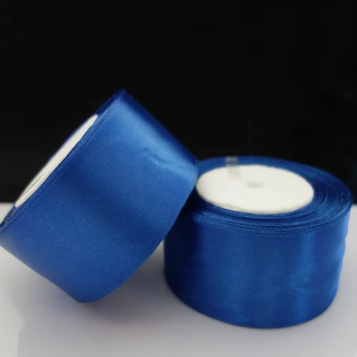 2 дюйма 5 см Шелковая атласная лента 25 ярдов Свадебная вечеринка для упаковки подарков Рождество год для пошива швейных изделий DIY - Цвет: ROYAL BLUE