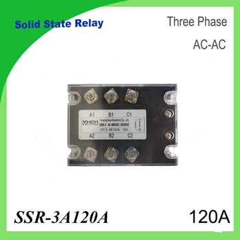 

SSR-3A120A AC to AC 3 Phase Solid State Relay 120A 70-280VAC output 24-480VAC Three Phase Relay Module Relay