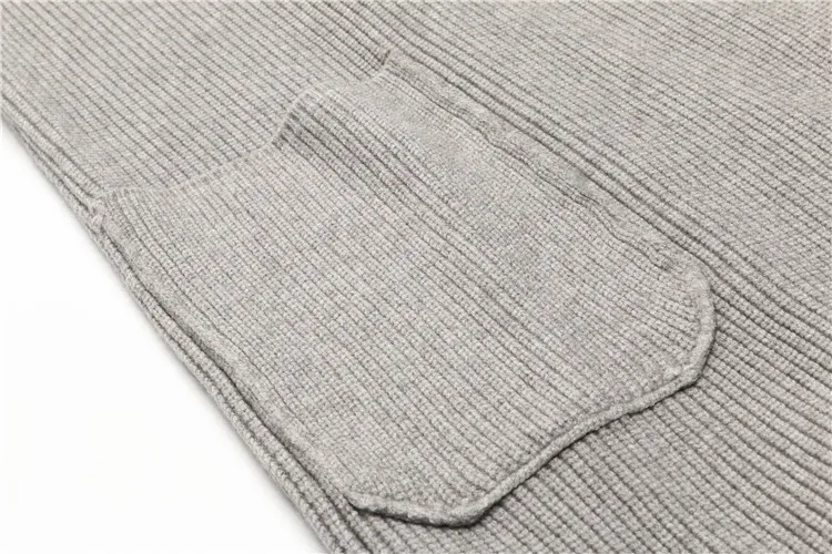XIKOI new fashion sweater Joker trendy long-sleeved knit cardigan casual pocket solid color Slim warm sweater thick coat (12)