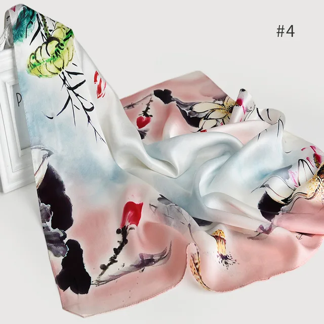 Chinese 100Pure Silk Scarves 65*65cm Square Silk Scarf Echarpes