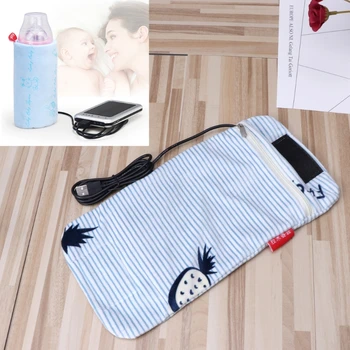 

Travel Stroller USB Milk Water Warmer Insulated Bag Baby Nursing Bottle Heater