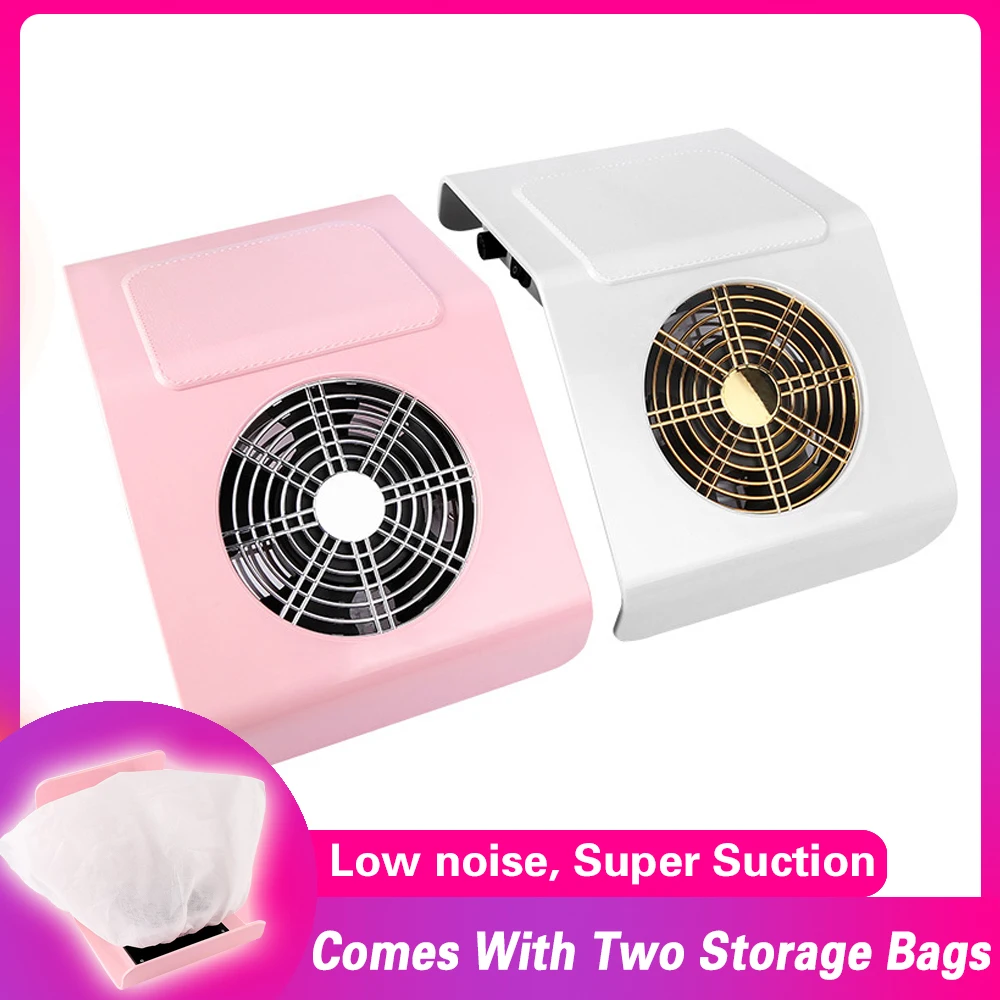 Billige 40W Staubsauger für Nagel Kunst mit 2 Fans UV Gel Lack Staub kollektor Nagel Staub Staubsauger Maniküre maschine
