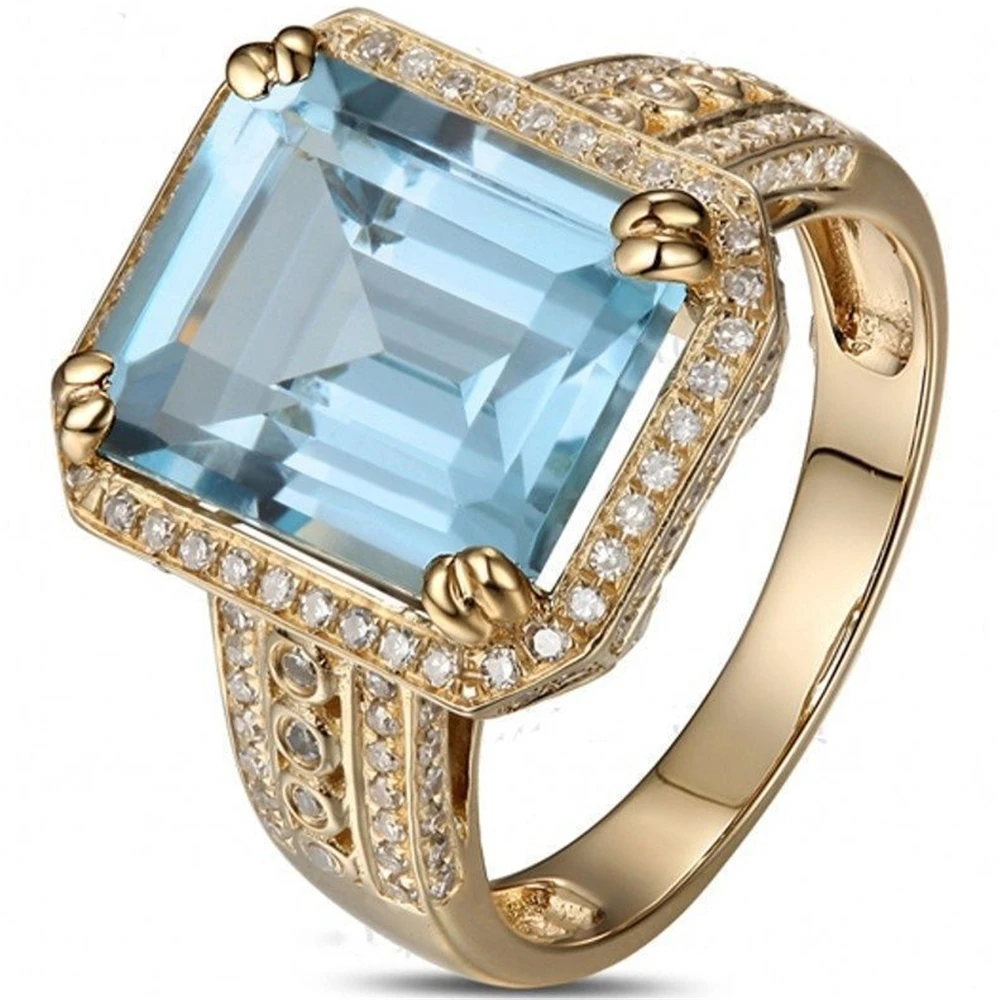 

R002 Big Nature Zircon Ring Crystal Ring For Women Men Party Gift Fine Europe Jewelry