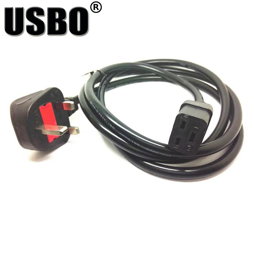 

Black 1.8M Copper CE certificed British standard extension cord high quality 16A UK to C19 PDU/UPS chassis server power cable