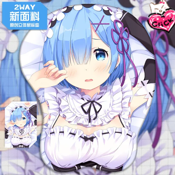 Большой Размеры! Re: Zero Rem аниме 3D Oppai коврик для мыши подставка для запястья - Цвет: 2