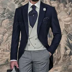 Новый таможенные Homme мужской костюм из 3 предметов 2018 Мода комплект из 3 предметов (куртка + брюки + жилет + галстук) свадебные Slim Fit