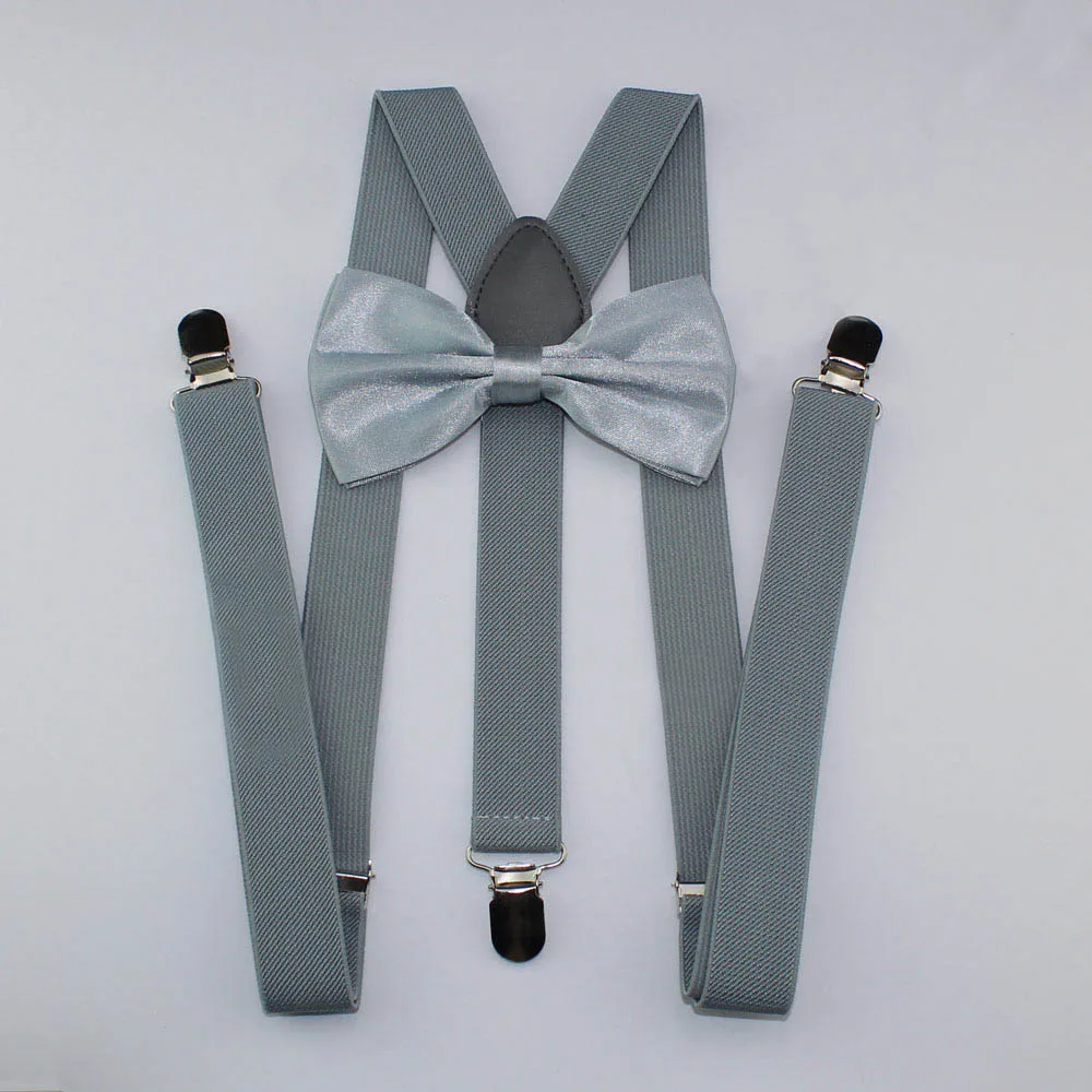 AEbone подтяжки для взрослых бордовые подтяжки и галстук-бабочка для мужчин и женщин темно-синие Bretelles Pantalon Pour Homme Femme 100 см Sus59 - Цвет: gray