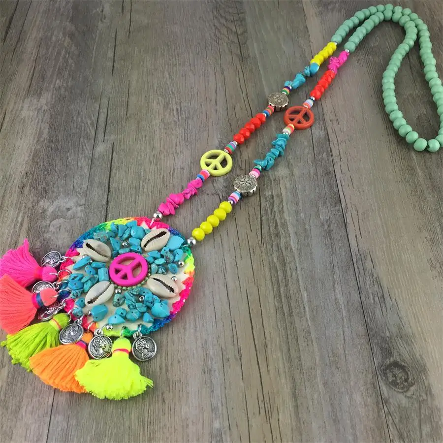 

Female vintage Long Tassell pendants&necklaces boho necklaces ethnic bohemian multicolor jewelry statement maxi tribal jewelry