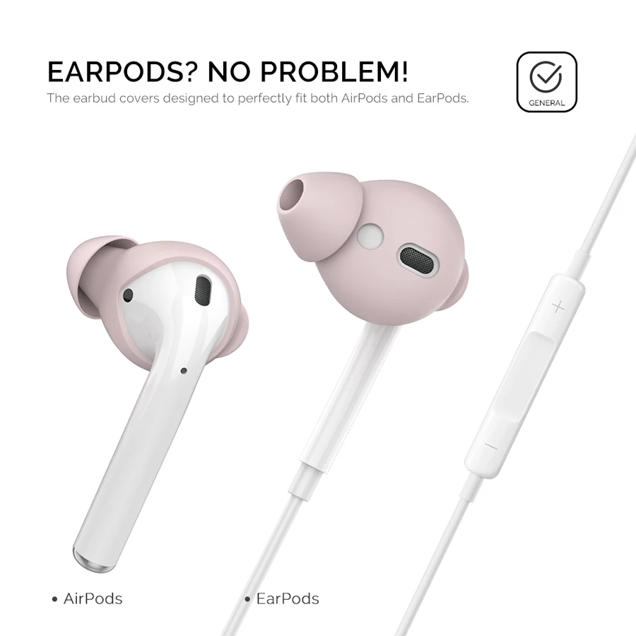 AhaStyle 3 пары силиконовых наушников вкладышей для Airpods 2 Чехол футляр хранения Apple