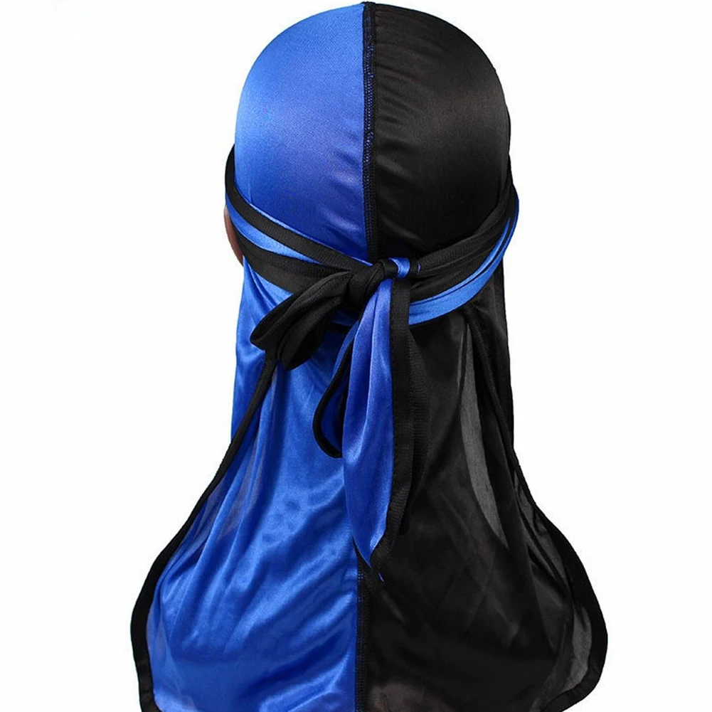 hair clips for women Unisex New Fashion Two-tone Satin Pirate Hats Durag Bandanna Turban Silky Long Tailed Women Scarf Chemo Caps Headpiece Headdress ladies headbands for short hair