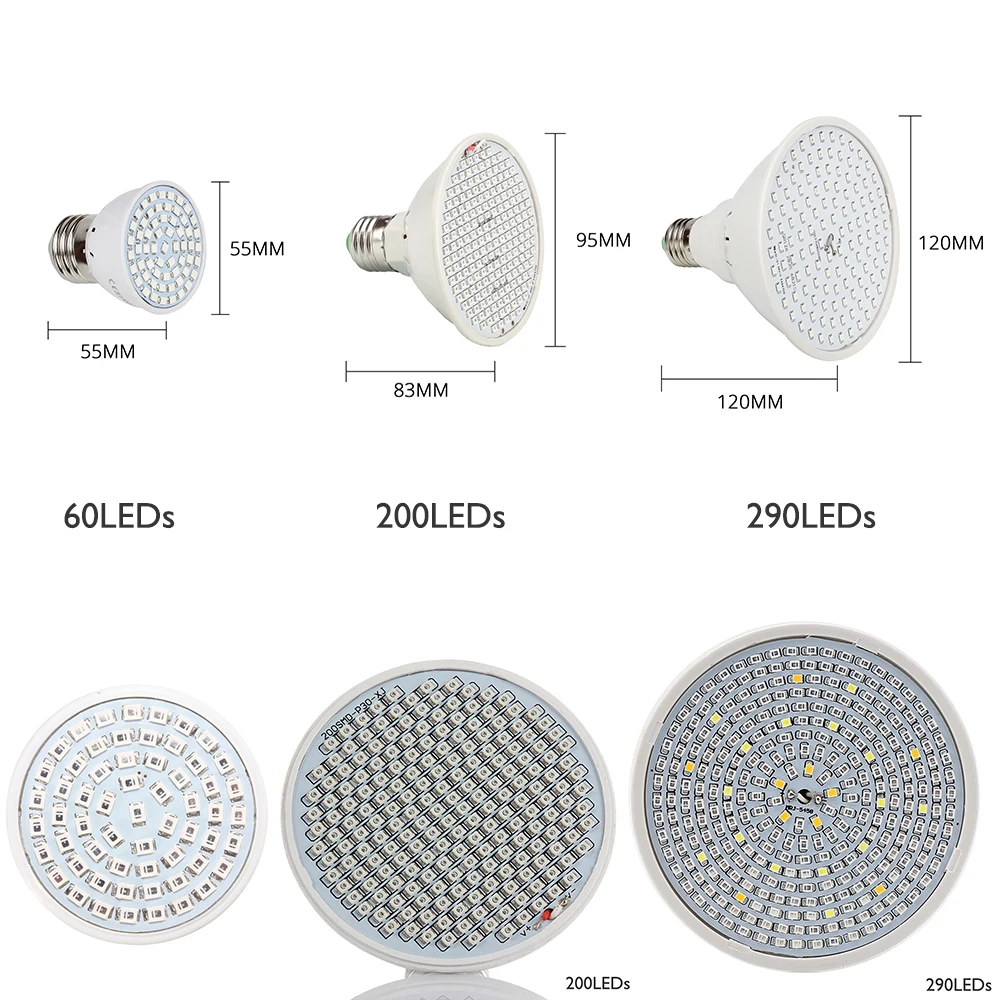 Светодиодный светильник для выращивания растений SMD2835 E27 растительный свет для семян гидроцветы овощная теплица Гидропоника выращивание D30