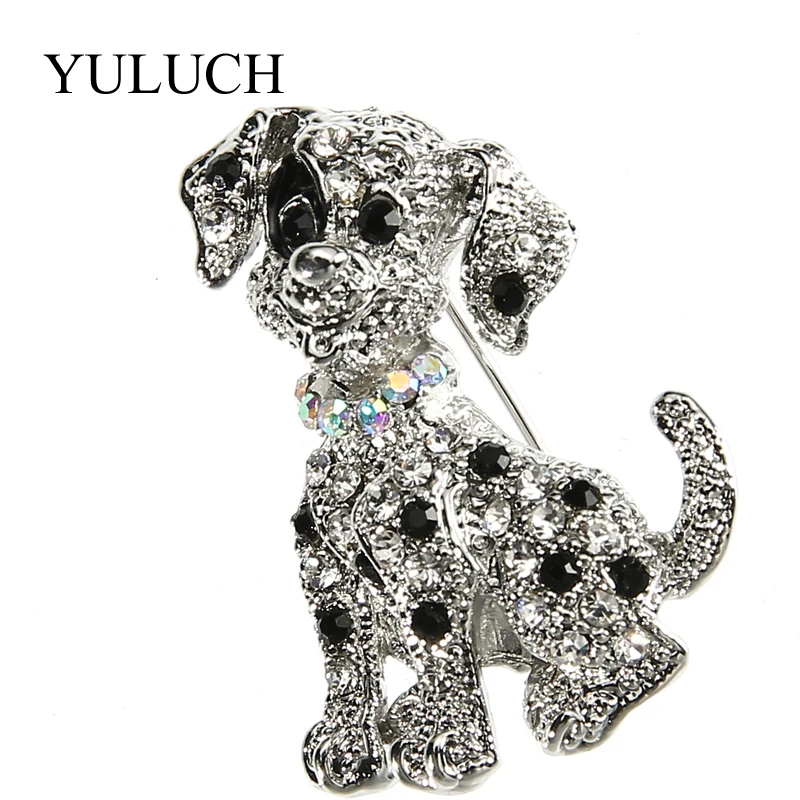 

Metal Brooches Crystal Glass Dog Black Stones Big Size Brooch Animal Women/Men/Kids/Chirld Jewelry Zinc Alloy Free Shipping