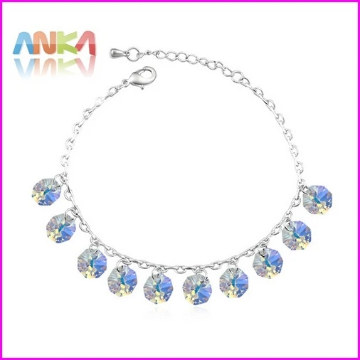 ANKA полный геометрический очаровательный Кристал женские браслеты для щиколотки подарок Кристаллы из Австрия#105880 - Окраска металла: 105882