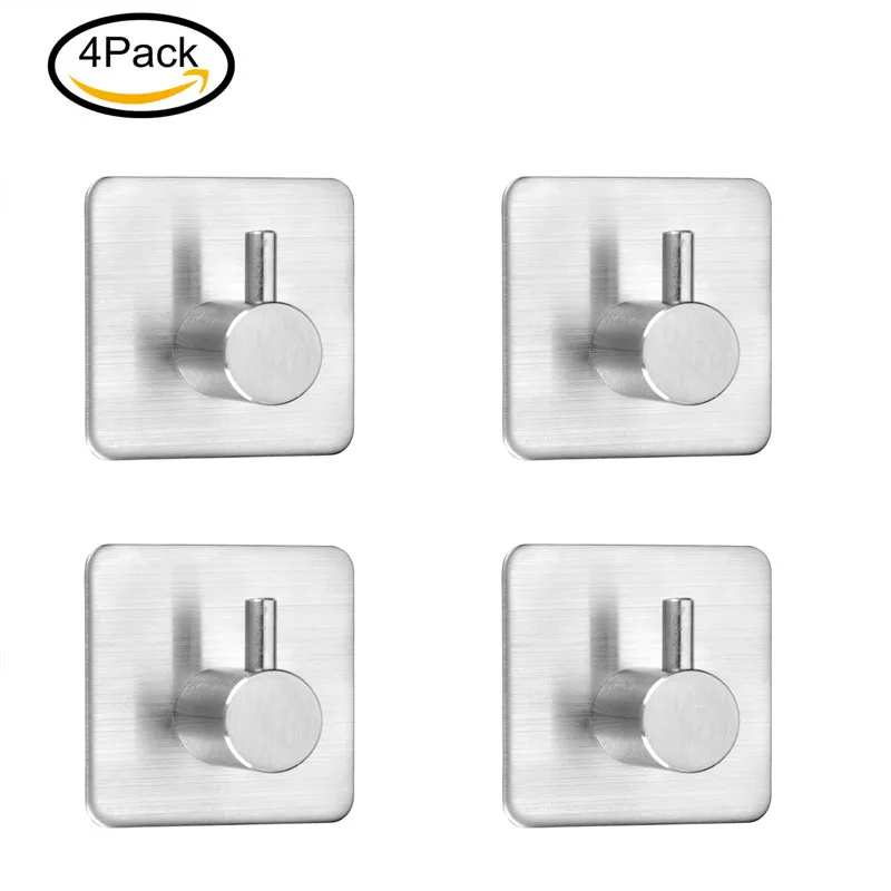 0 4 Pcs 304 Stainless Steel Bathroom Kitchen Wall Mounted Single 0 4 Pcs 304 Stainless Steel Bathroom Kitchen Wall Mounted Single Clothes Hook Home Towel Hanger In Hooks From Garden