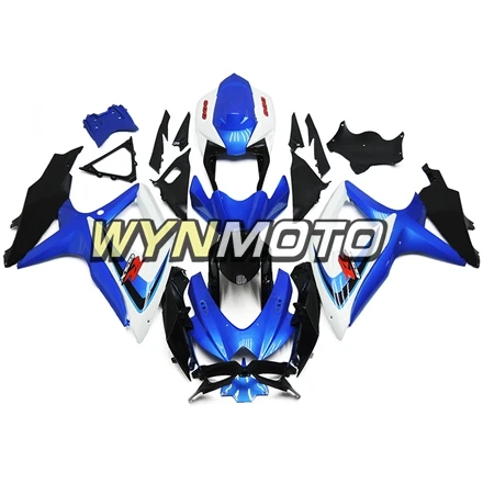 Полный светло-синий белый черный комплект для Suzuki GSXR600 750 K8 2008-2010 Кузов ABS пластик впрыска мотоцикл обтекатели