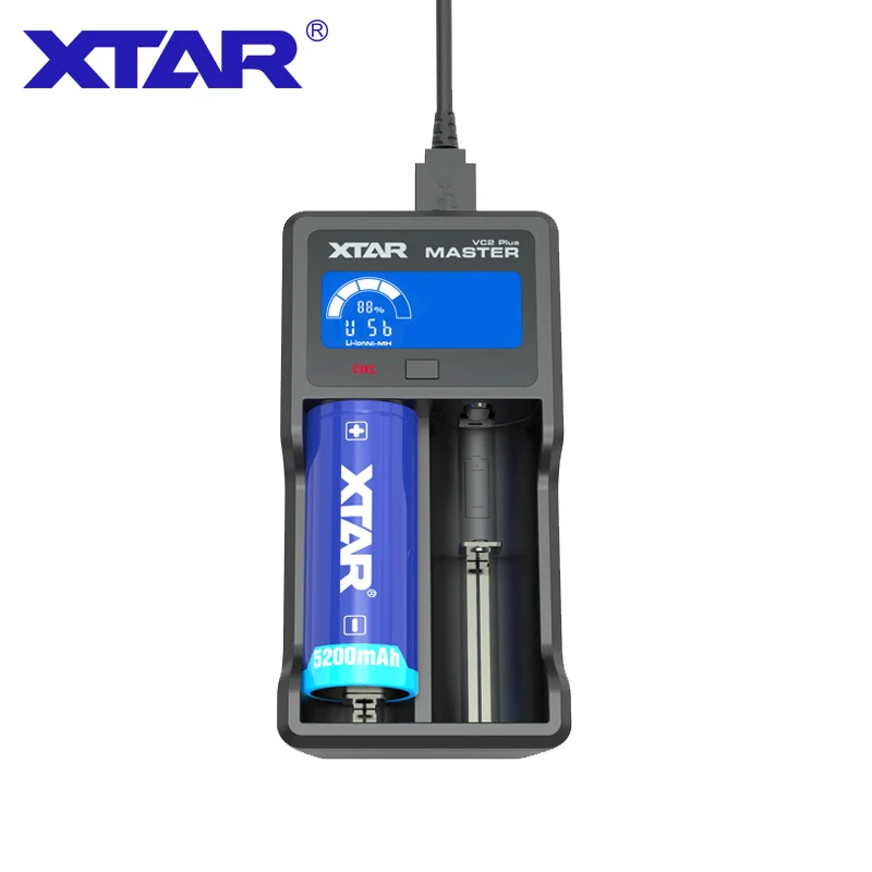 

XTAR MASTER VC2 Plus Smart Universal LCD Screen Display Battery Fast Charger for 18650 20700 21700 26650 14650 16340 14500 18350