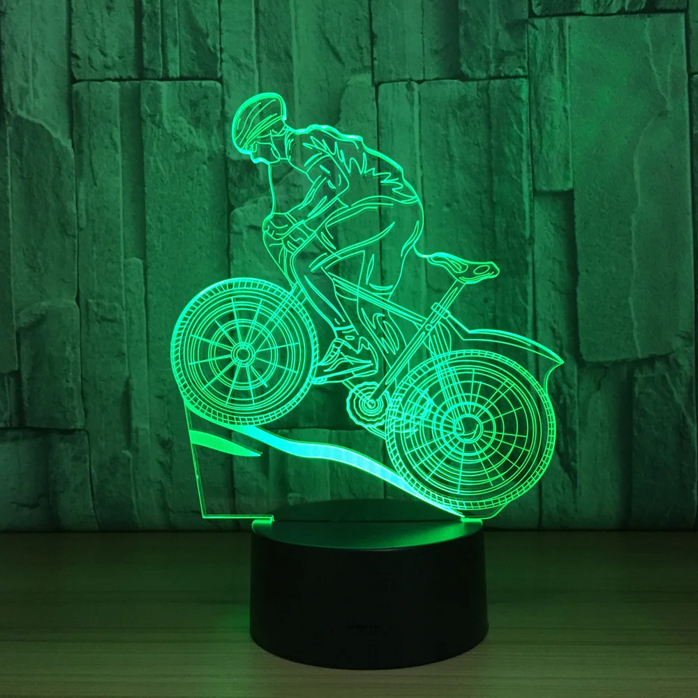 7 farben Lampe USB 3D LED Lampe Mountainbike 3D Nacht Lichter Schlafen Lampe  als Dekoration Neue Jahr Geschenk für Freunde _ - AliExpress Mobile