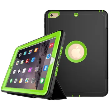 

New 360 Full protection Case For ipad 9.7 2018 A1893 / 9.7 2017 Kids Safe Shockproof Heavy Duty Silicon TPU Hard Cover kickstand