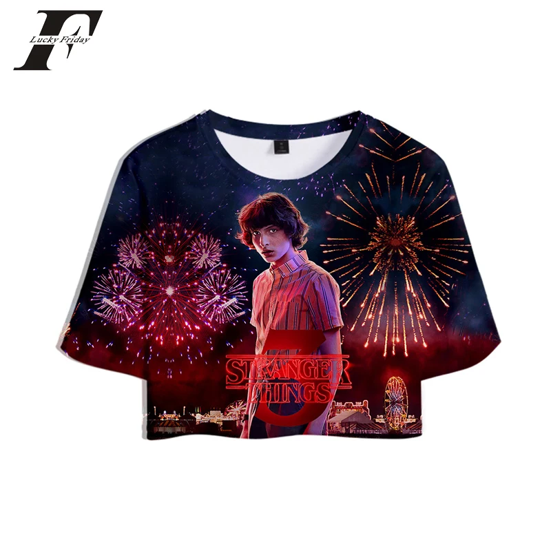 

Stranger Things 3D t shirt women Horror TV series Stranger Thing 3D tshirt Tops Crops t-shirt Short Sexy Sale Casual Clothes