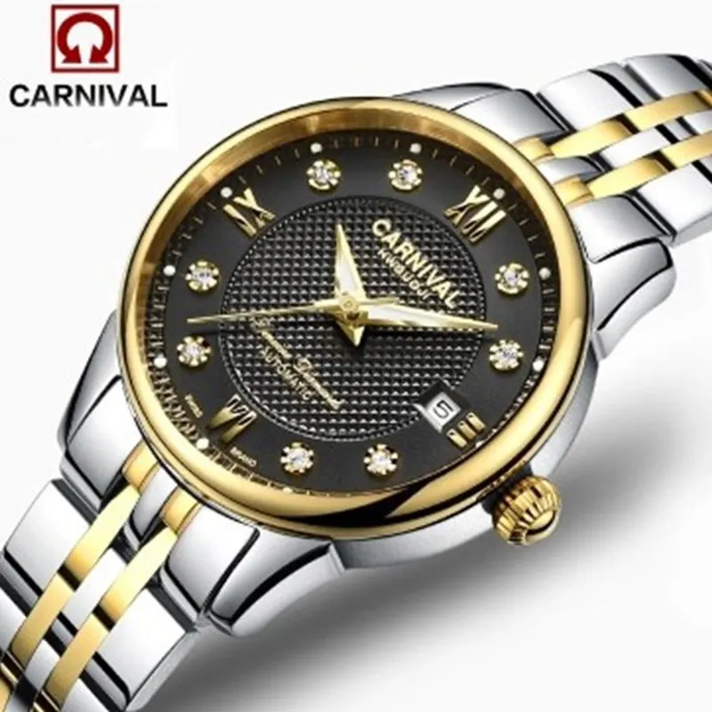 

2016 Rhinestone dress automatic mechanical fashion brand watch womens casual luxury full steel luminous sapphire watches ladies
