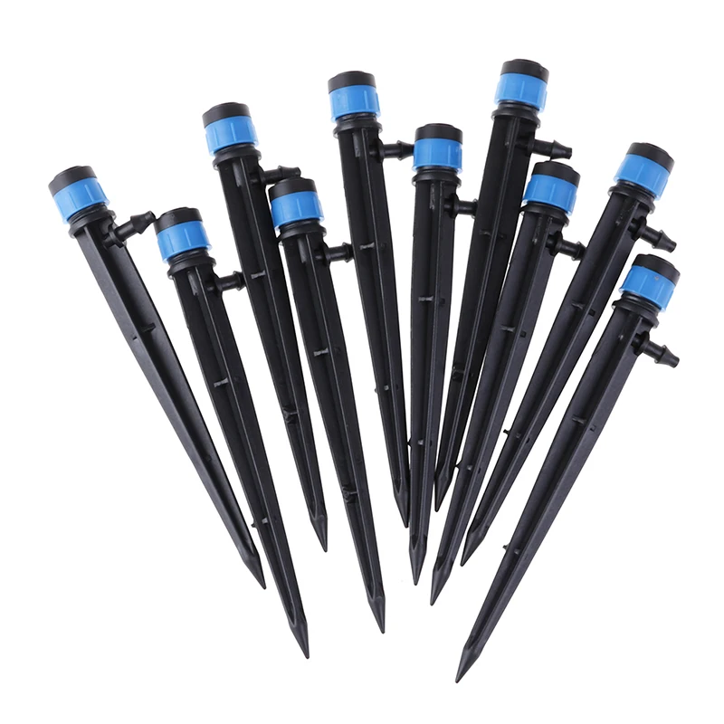 

10PCS Micro Bubbler Drip Irrigation Adjustable Emitters Stake Water Dripper Farmland Watering Joint Size: 4 / 7mm Hose