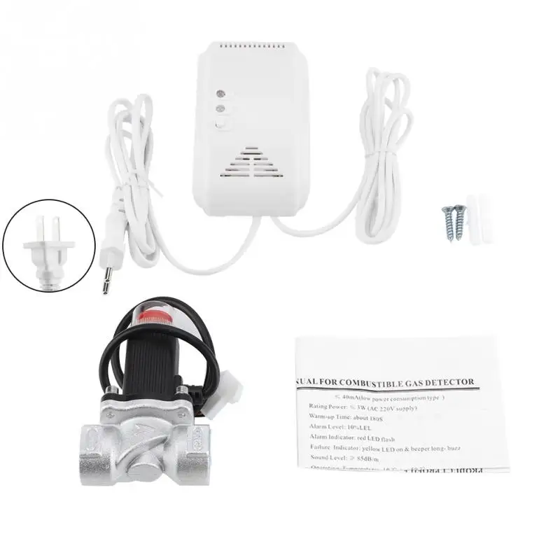 

Natural Gas Alarm Sensor Leakage Detector Alarm House Safety Device with Solenoid Valve