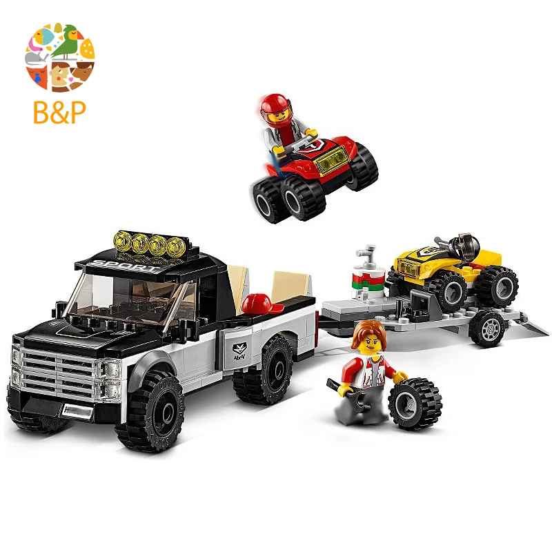 

60148 253pcs City Series The vehicles atv race team Model Building Blocks Brick Educational Toys For Children 10649 Gift