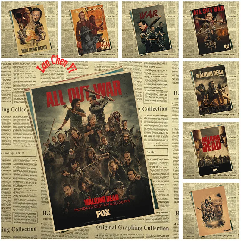 

The Walking Dead Season 8 Kraft Paper Paint vintage Poster Wall Bar House Art Decor Posters Retro wall sticker