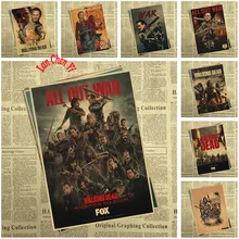 The Walking Dead temporada 8 papel Kraft pintura vintage Poster pared Bar arte para la casa decoración carteles Retro pegatina de pared