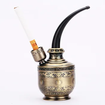 

1pc Bronze Water Smoking Pipe Shisha Hookah Cigarette Holder Pipe Hookah Filter Smoke Tar High Quality Smoke Pipe