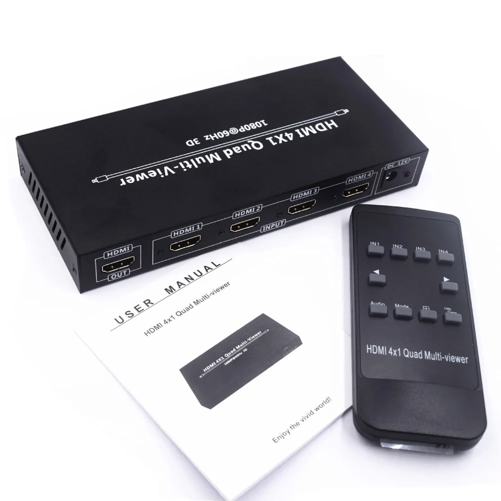 4X1 HDMI Multi-Viewer Quad Screen Real Time HDMI Splitter Seamless Switcher 1080P QJY99