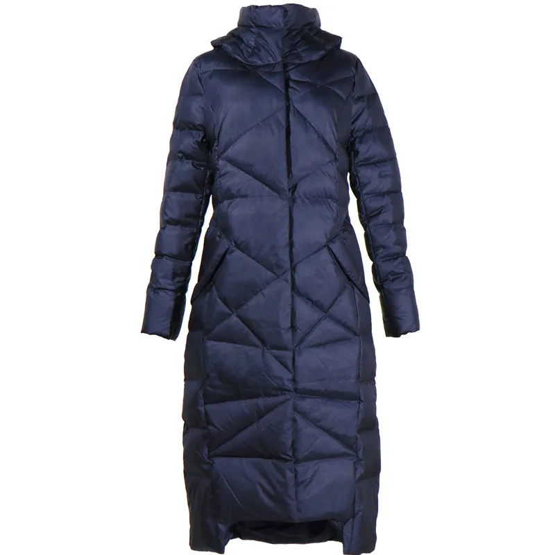 Women Winter Padded Down Jackets Long Down Coat Women Overknee Light Down Warm Jacket Overcoat Plus Size Stand Collar AS105  (1)