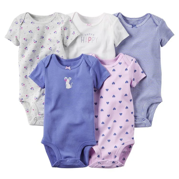 5 шт./лот, детские комбинезоны для новорожденных, унисекс, высокое качество, хлопок, с короткими рукавами, на возраст от 0 до 24 месяцев, комбинезон для маленьких мальчиков и девочек, детские пижамы - Цвет: bodysuit 10