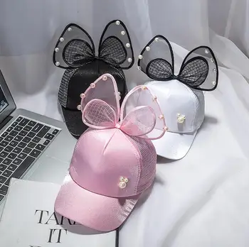 

1PC Little Kids Summer Mesh Sun Hat Sport Cap Beads Ear Headwear Circumference 50-54cm