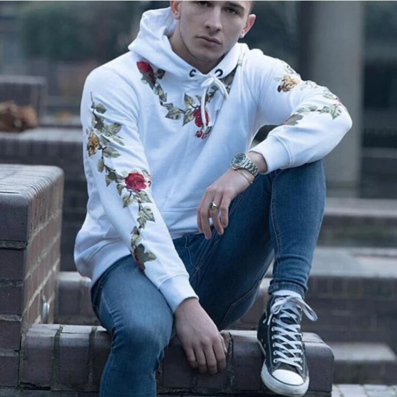 men Long Sleeve Sports top Hooded Sweatshirt (4)