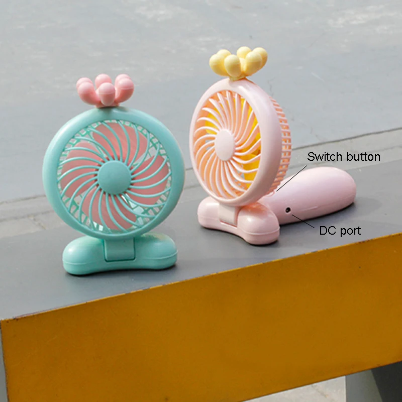 Mini Fan Cartoon Handheld Fan Ventilator USB Rechargeable Table desk Fan With Light Portable Cooler Air Cooler For Outdoor Home (22)
