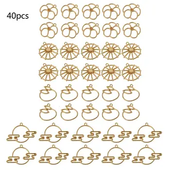 

40 Pack Resin Metal Frame Pendant Open Back Bezel Setting UV Resin Jewelry DIY