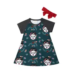 Платье для маленьких девочек в ретро-стиле человеческое лицо футболка платье симпатичная и удобная летняя детская футболка короткий рукав