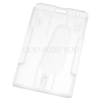 

Hot Hard Plastic ID Access Card Cover Credit Card Case Badge Holder Double Side