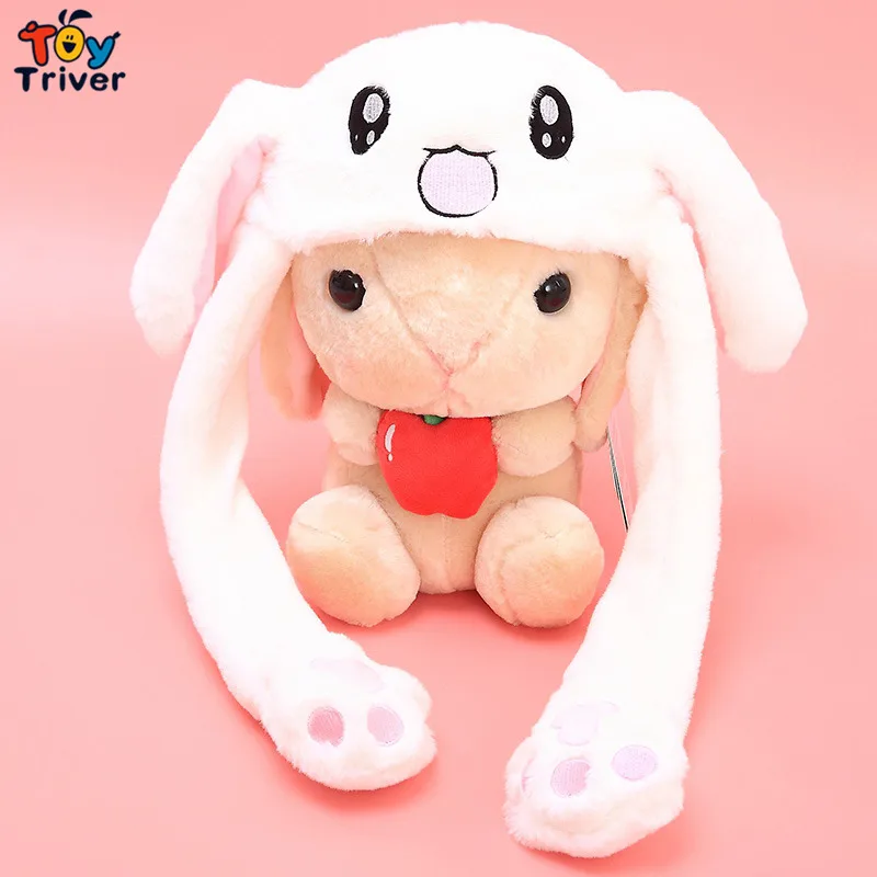 

Hot Plush Rabbit Toy Moving Ear Hat Cap Hand Pinching Rabbits Party Dance Girl Kids Girlfriend Gift Triver Drop Shipping
