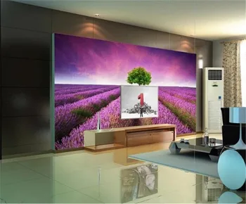 

Custom Photo 3d Wallpaper Lavender Flower Fleld Landscape Mural TV Background Wall Decoration Mural Wallpaper