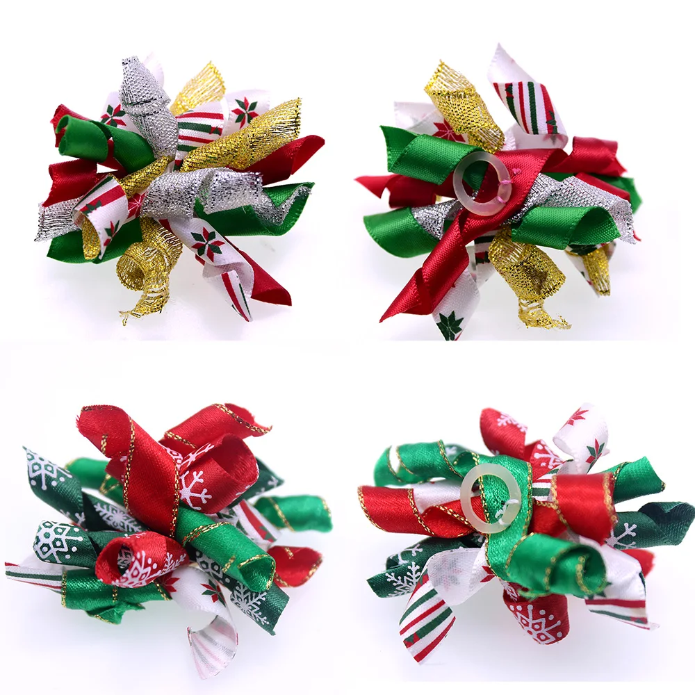Buy 20pcs Nice Christmas Dog Hair Bows Volume Ribbon