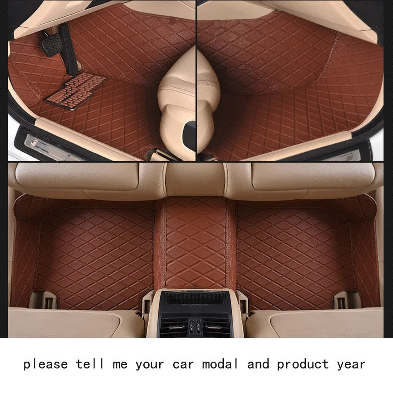 

for VW Volkswagen Polo brand soft luxury leather customize Car floor mats black brown Non-slip waterproof 3D car floor Carpets