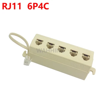 

New 6P4C RJ11 Jack to 5 Female Cable Adapter RJ11 Telephone Phone Cable Line Splitter Extension Cable Connector HY1339