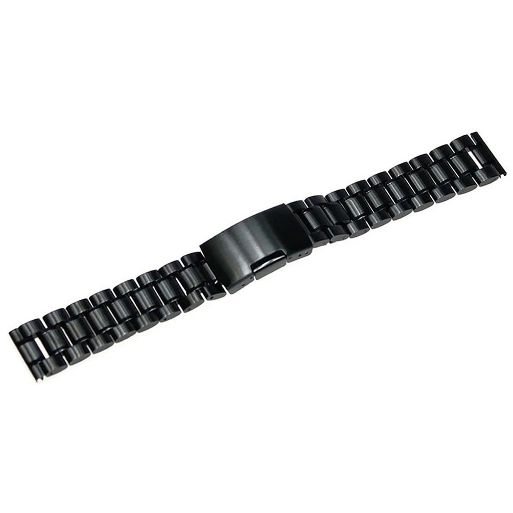 

24mm Stainless Steel Watch Band Strap Straight End (Black)