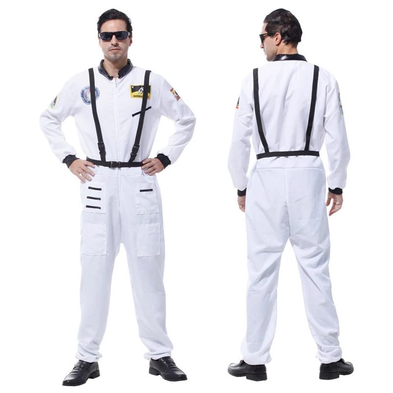 Männer Phantasie Kleid US Air Force Pilot Uniformen Halloween Weihnachten Karneval Leistung Overalls Astronaut Cosplay Kostüm