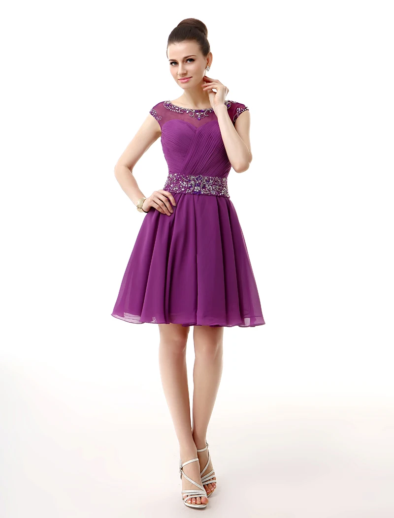 

Real Photo Short Chiffon Burgundy Prom Dresses Plus Size Evening Party Sexy Prom Dress Graduation Ballgown Lavender Sparkly Gala