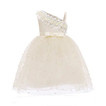 

Limited Edition Mesh Gauze Lace Girls Beautiful Dress Children's Formal Performance Clothing Sleeveless Single Shoulder Dresses