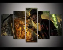 5 panel large HD printed canvas painting kombat horror poster canvas print art home decor